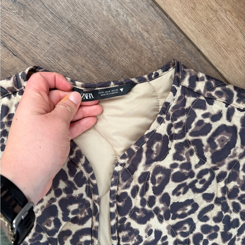 Zara leopard print puffer - Picture 3 of 3